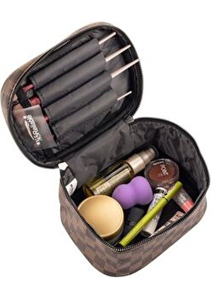 Pratik 2'li Makyaj Organizatörü Polyester Malzemeden Şık Seyahat Çanta Seti modelleri