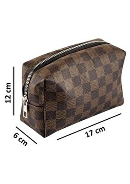 Pratik 2'li Makyaj Organizatörü Polyester Malzemeden Şık Seyahat Çanta Seti