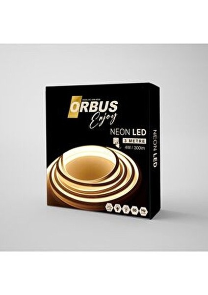 Neon Şerit LED 3 Metre Gün Işığı + 220 Volt Fiş