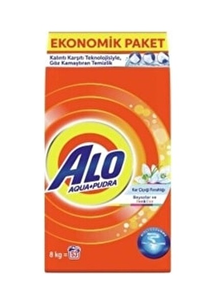 Alo Matik Çamaşır Deterjanı Aqua Pudra 8 kg Renkli ve Bayaz