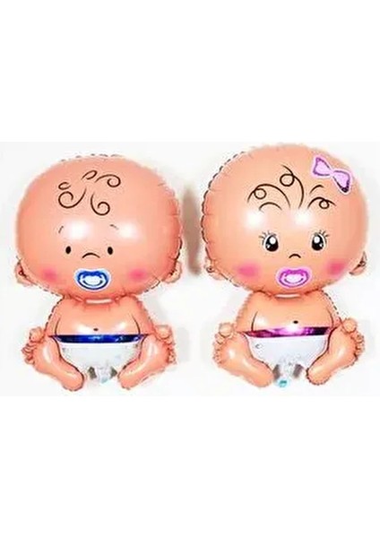 Kız ve Erkek Bebek Cinsiyet Partisi Balonu - Kız ve Erkek Bebek Doğum Günü Balonu - Bebek Balon 2li