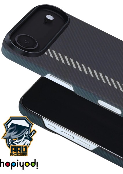 iPhone 17 Air Kılıf M-Safe Şarj 600D Güçlü Kamera Çerçeveli Pure Kevlar Fiber Turuncu-Siyah Hafif Ince modelleri