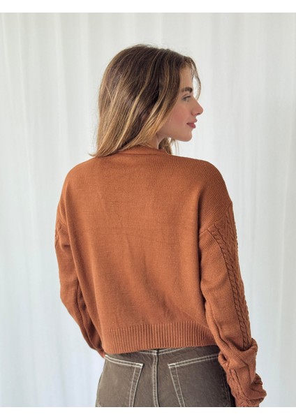 Önden Bağlamalı Hırka Kadın Kahverengi fırsatları