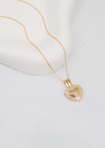 14 Ayar Altın Kalpli Kolye modelleri