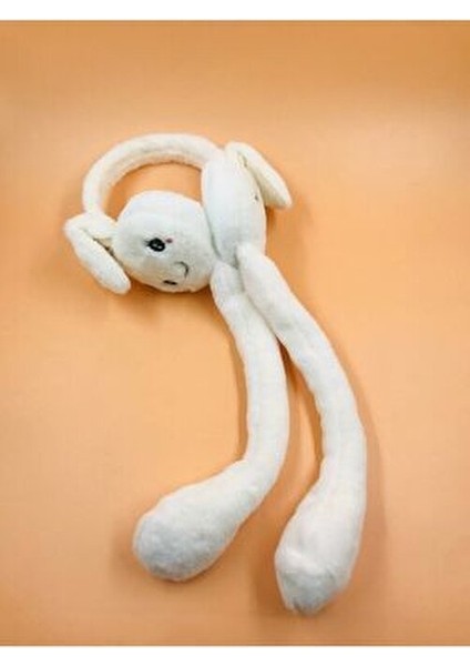 Kulakları Kalkan Hareketli Tavşan Kulaklık Peluş Kulaklık Beyaz