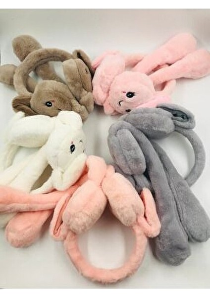 Kulakları Kalkan Hareketli Tavşan Kulaklık Peluş Kulaklık Beyaz fırsatları