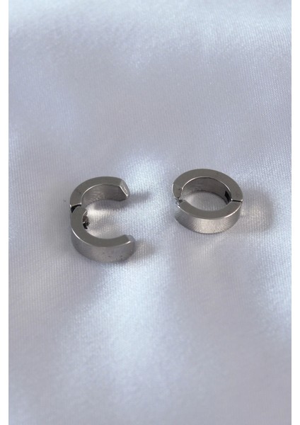 Bfs 316L Çelik Gümüş Renk Sıkıştırmalı Erkek Küpe fiyatları