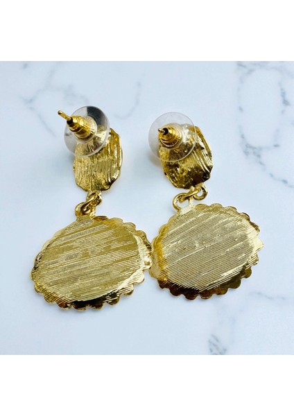 Inci Taşlı Altın Renk Sallantılı Tasarım Nazar Göz Küpe indirimleri