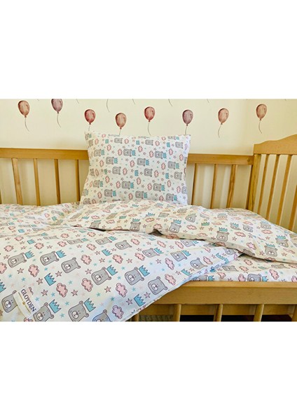 Park Yatak Bebek Nevresim Takımı %100 Pamuk Kral Ayı 70X110 fırsatları