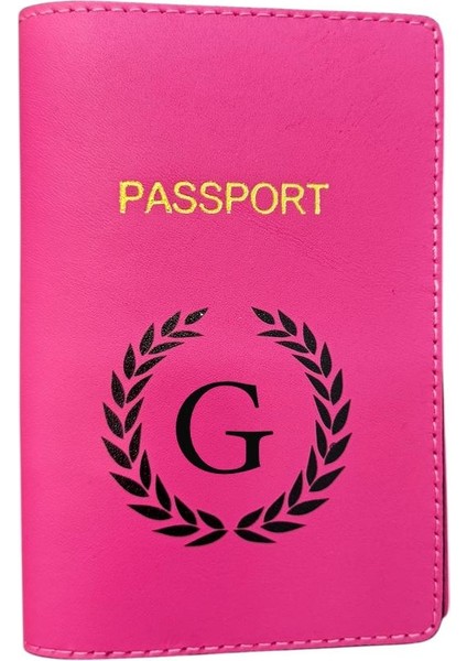 Harf Tasarımlı Deri Pasaport Kılıfı G