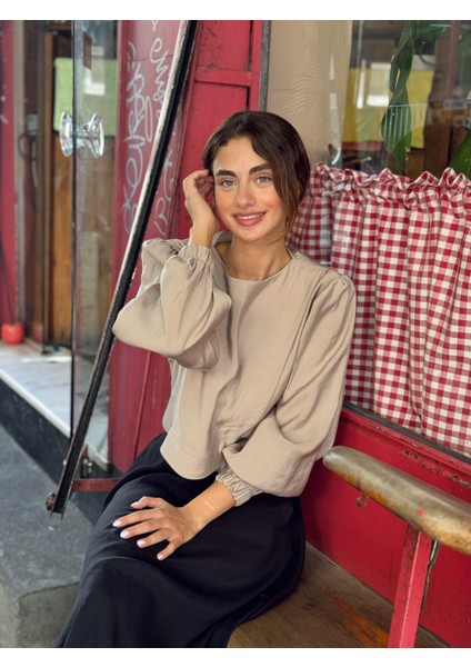 Alisa Kapaklı Retro Gömlek Kadın Kum fiyatları