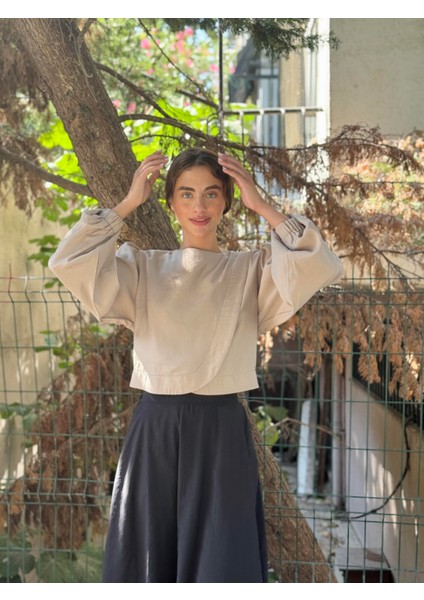 Alisa Kapaklı Retro Gömlek Kadın Kum indirimleri