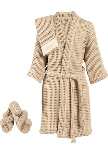Bornoz Valerie Bayan Bornoz Set MC060022 Waffle L/xl Bej