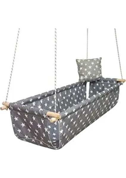 Bebek Çocuk Çingene Beşiği Grı Yıldızlı