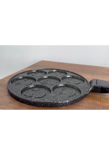 Emoji Desenli 7 Gözlü Yapışmaz Pankek Tavası – 27 cm indirimleri