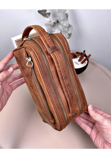 Büyük Erkek El Çantası Hakiki Deri Fındık Renk 2104 modelleri