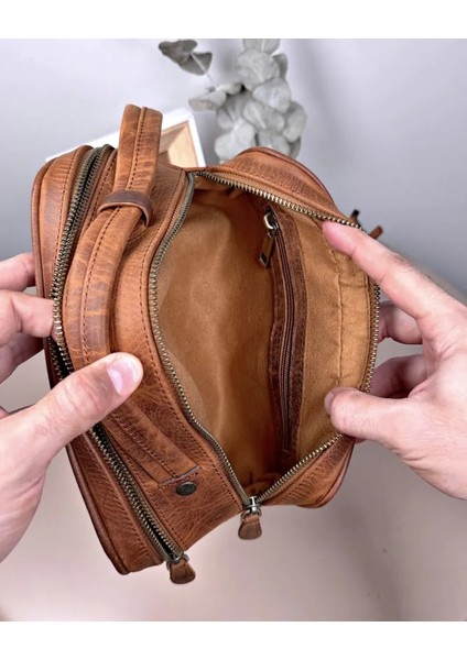 Büyük Erkek El Çantası Hakiki Deri Fındık Renk 2104 fırsatları