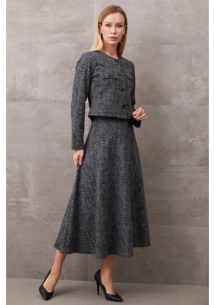 Önü Düğmeli Ikili Takım-Gri fiyatları