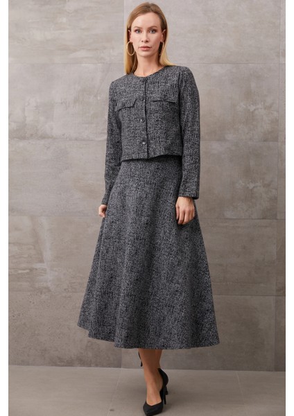 Önü Düğmeli Ikili Takım-Gri modelleri