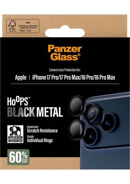 Hoops iPhone 17 Pro | iPhone 17 Pro Max | iPhone 16 Pro | 16 Pro Max Black Kamera Lens Koruyucu modelleri