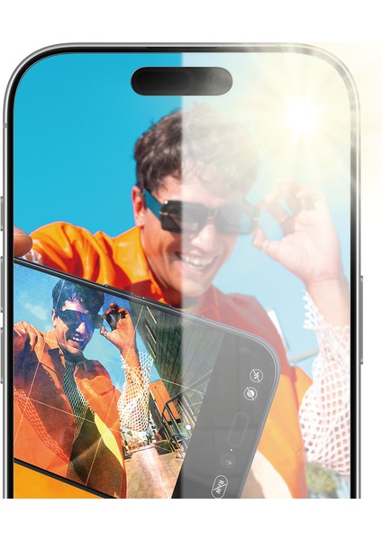 iPhone Anti-Reflective Armor 17 | iPhone 16 Pro Çerçeve Aparatlı Armor Ekran Koruyucu