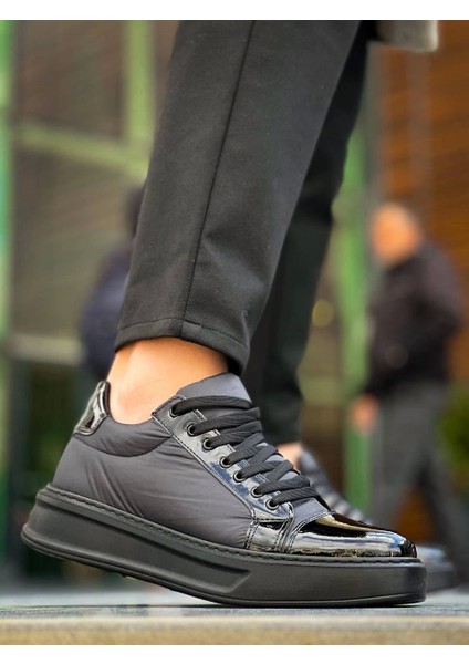 KB-X46 Kuback Siyah Rugan Yüksek Siyah Taban Günlük Spor Ayakkabı fırsatları