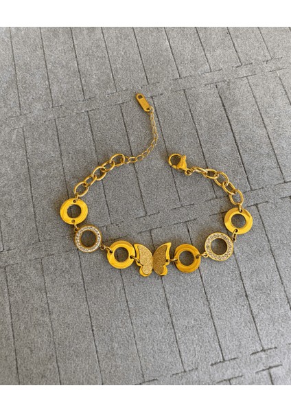 Çelik Halkalı Kelebekli Bileklik