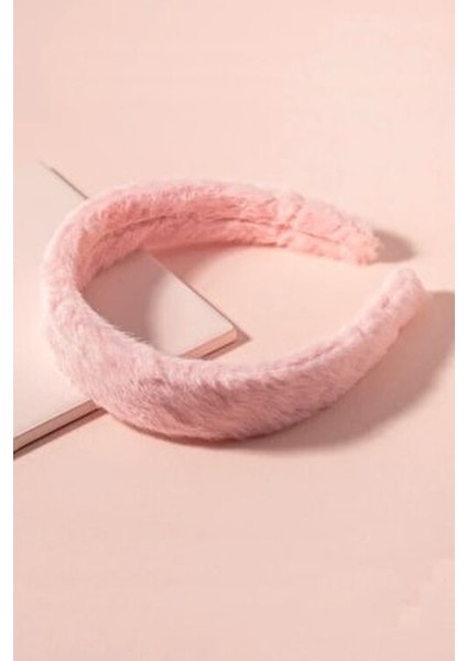 Kadın Pembe Teddy Tüylü Peluş Taç