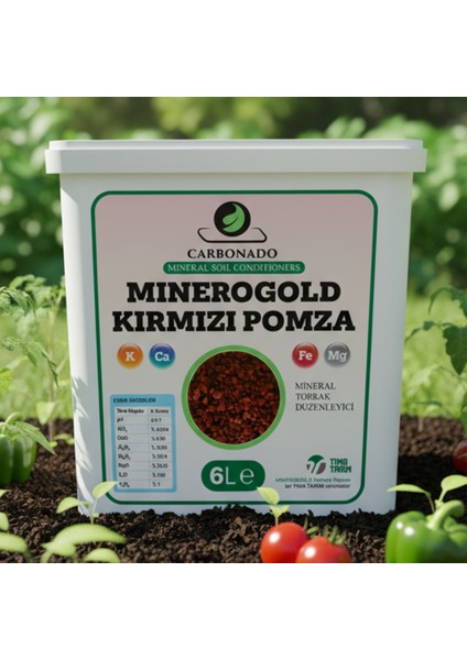 Minerogold Kırmızı Pomza 6l | Toprak Havalandırıcı | Bitki ve Bahçe Için