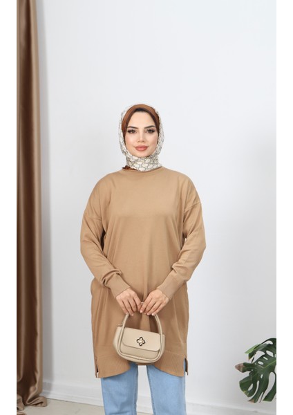 Yırtmaçlı Merserize Tunik modelleri