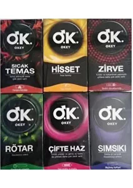 60'lı Karışık Set 6 Paket Prezervatif 60 Adet Gizli Gönderim Sağlıkcı Marketim