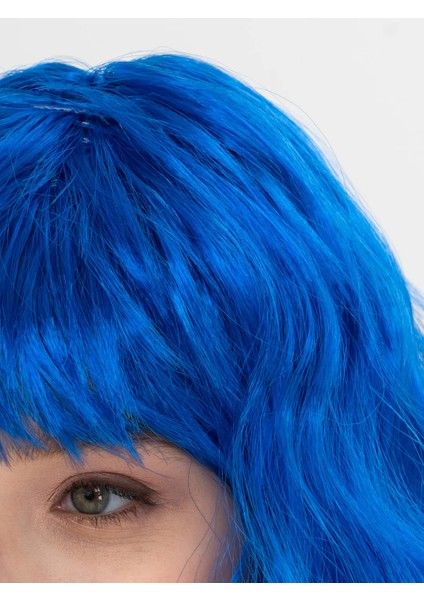 Mavi Renk Uzun Dalgalı Parti Peruğu (5224) fırsatları