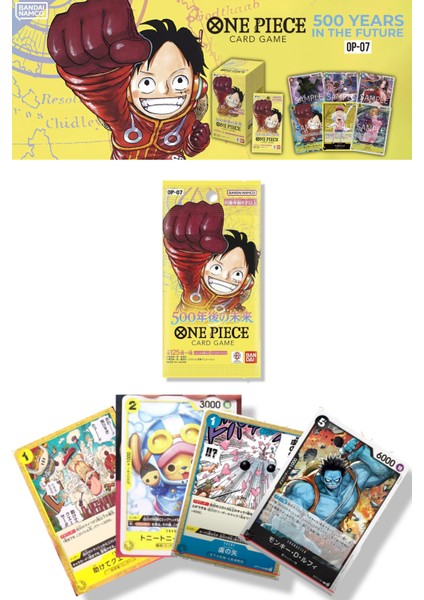 1 Paket One Piece Card Game OP07 500 Years Future Bandai Booster Japonca 6 Kart