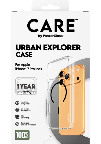Care By Panzerglass Flagship iPhone 17 Pro Max Transparent Urban Explorer Siyah Magsafe Uyumlu Kılıf modelleri