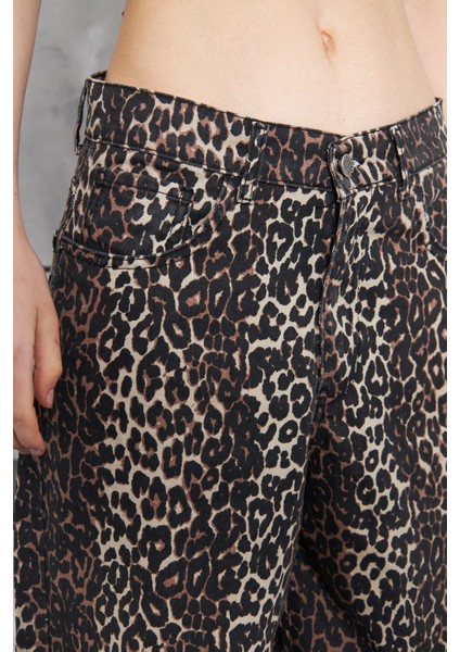 Kadın Leopar Baggy Pantolon