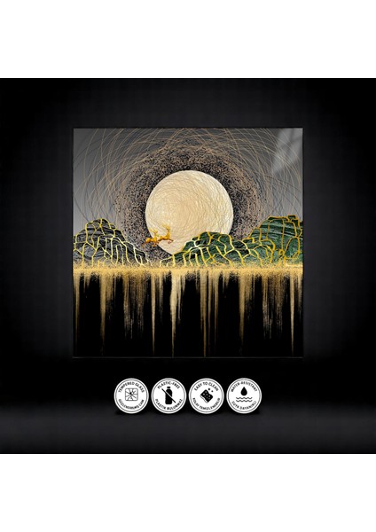 :temperli Cam Kare Tablo, Cam Tablo, Uv Baskı, CTT008