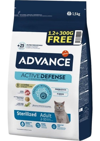 Sterilized Hindi Etli Kısırlaştırılmış Kedi Maması 1,2kg + 300GR