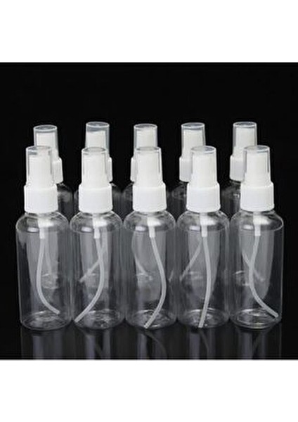 10 Adet 50ML Plastik Sprey Şişe Hediyelik Dezenfektan Kolonya Şişesi