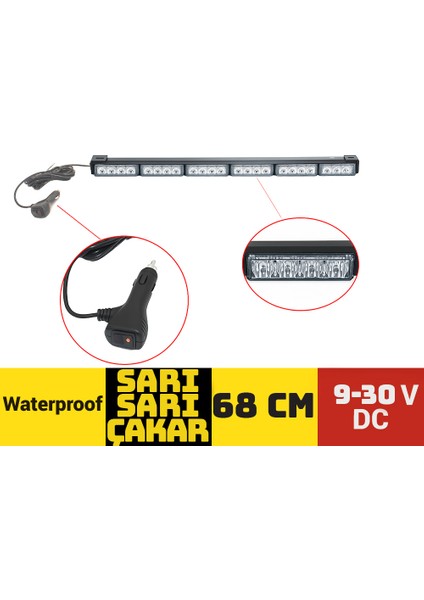 Off-Road LED Projektör 68CM Sarı Çakar Işıldak 9-30V – BR4203278