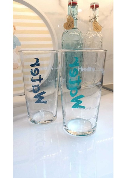 Md Water Bardak 570 ml 2'li Set -Mavi&turkuaz modelleri