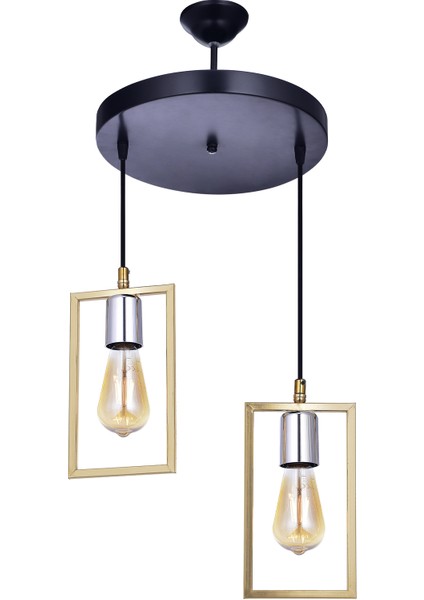 Kapris 2’li Modern Sarkıt Avize – Siyah Gövde, Sarı Metal Başlık, Gümüş Detaylı, 75 cm Yükseklik (Salon & Mutfak Kullanımı İçin) fiyatları