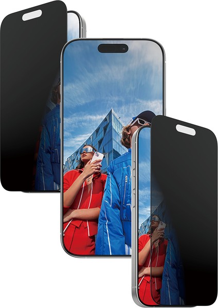 iPhone 17 | iPhone 16 Pro | Ultra-Wide Fit Çerçeve Aparatlı 2 Yönlü Gizli/hayalet Ekranlı Koruyucu