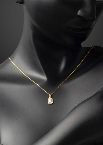 Baget Tek Taşlı Altın Kolye fırsatları