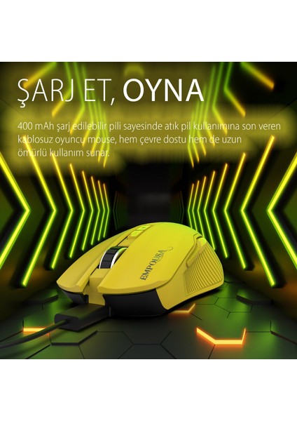 IMG-328MX Oyuncu Mouse | 7d Programlanabilir Tuş, Rgb Led, 7200 Dpı, Kablosuz Kablolu, Type-C Şarjlı Gaming Mouse