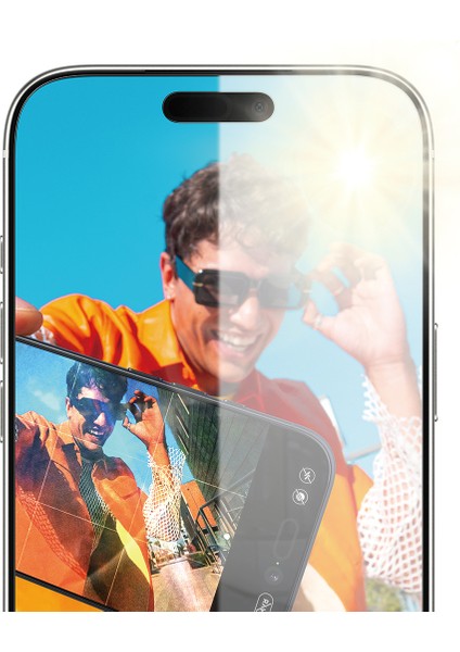 Anti-Reflective Armor iPhone 17 Pro Max Çerçeve Aparatlı Armor Ekran Koruyucu