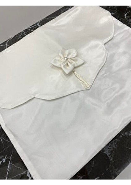 Inci Işlemeli Monaray Parlak Saten Çeyizlik Lüks Zarf Bohça