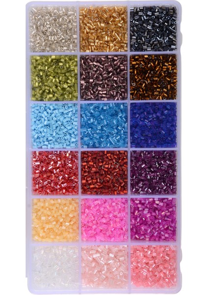 18 Gözlü Dolu Dolu Kesme Boncuk Seti Takı Yapma Seti Hobi Kum Boncuk