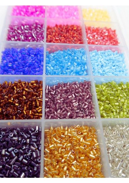 18 Gözlü Dolu Dolu Kesme Boncuk Seti Takı Yapma Seti Hobi Kum Boncuk fiyatları