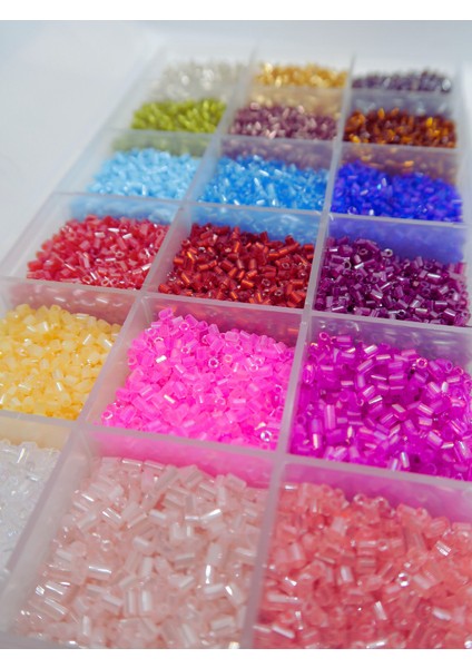 18 Gözlü Dolu Dolu Kesme Boncuk Seti Takı Yapma Seti Hobi Kum Boncuk modelleri