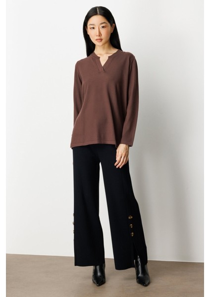 Hakim Yaka Triko Kazak Kahve 65399 fiyatları